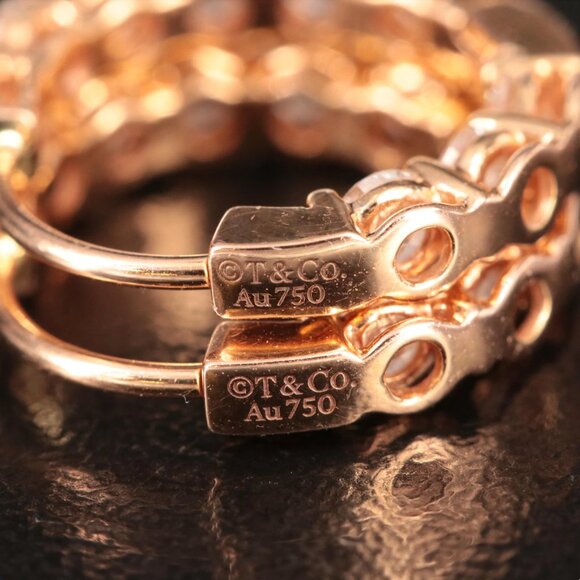 Tiffany & Co. 18K Rose Gold 1.51 CTW Inside-Out Hoop Diamond Earrings - Picture 8 of 10